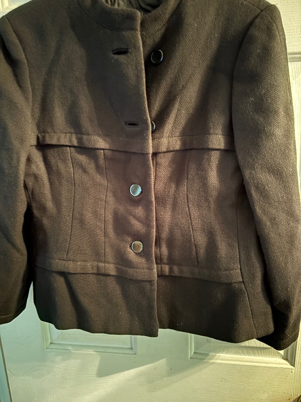 Vintage Towncliffe Heavy Black Blazer w/High Collar Size M